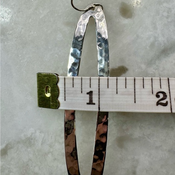 Vintage 925 Sterling Silver DDD Mexico long hammered dangle earrings. - Picture 5 of 5